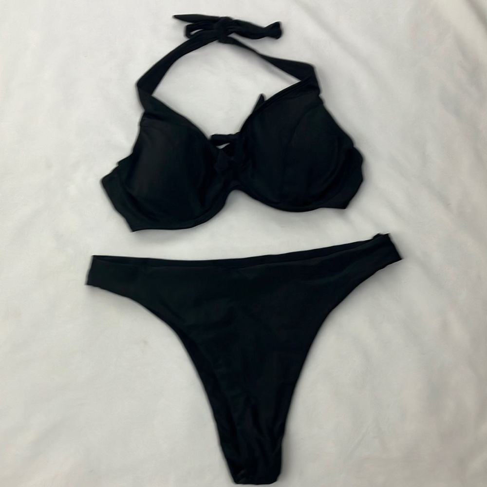 Fashion Nova Black Halter Bikini Set woman’s size xtra large